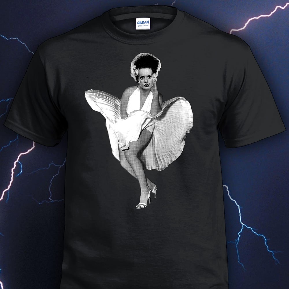 Bride of Frankenstein Marilyn Monroe Gildan Black Graphic T-Shirt
